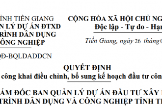 Quyết định về việc công khai điều chỉnh, bổ sung kế hoạch đầu tư công năm 2023